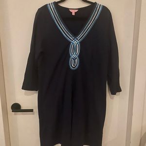Size XL navy 3/4 sleeve navy dress used condition